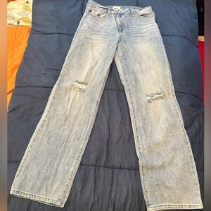 KanCan Light Blue Distressed oversized wide leg Jeans size 25